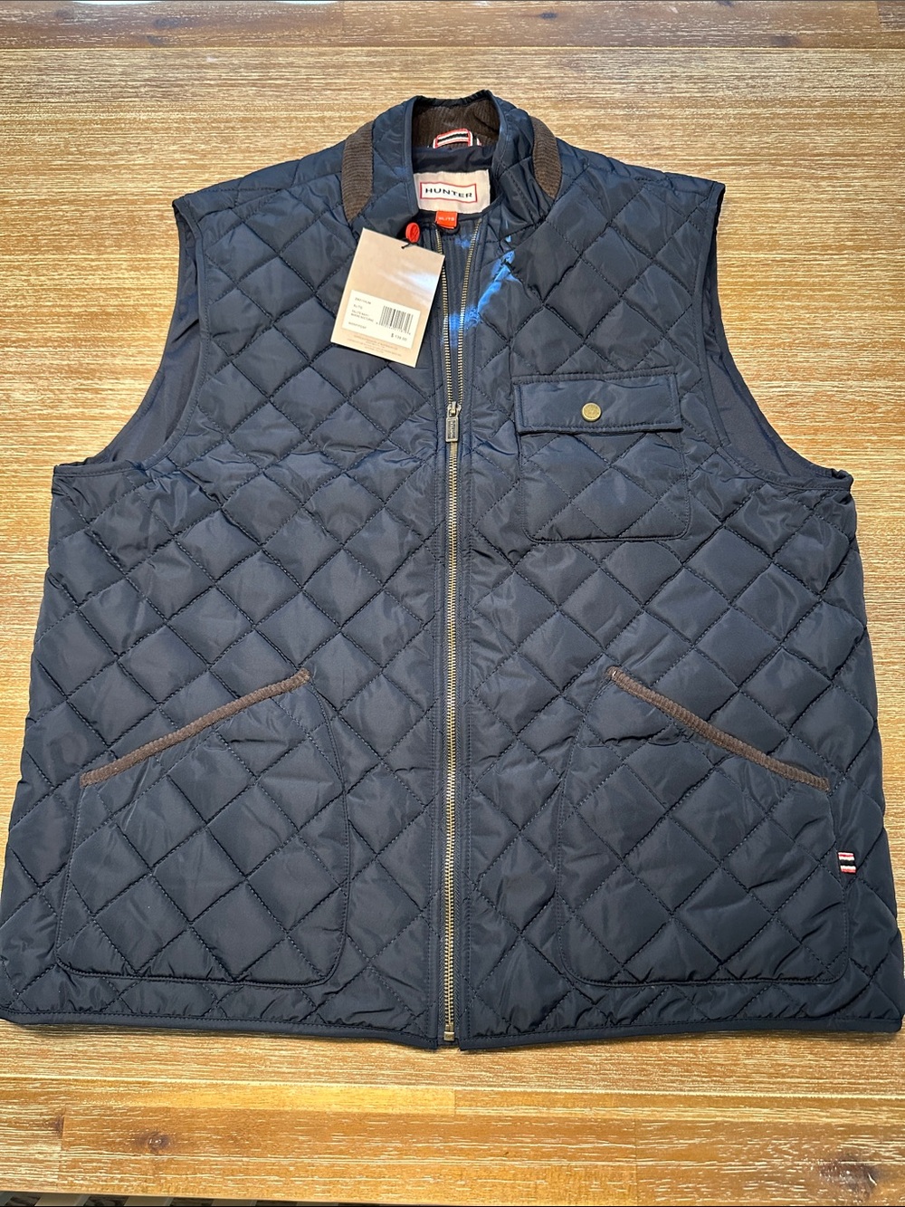 NWT Hunter Men’s Lightweight Quilted Salute Navy Blue Puffer Vest XL